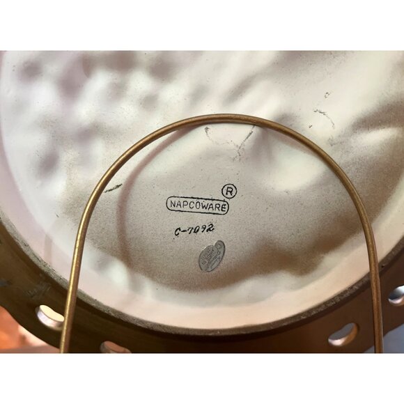 Napcoware Chalkware Plate 3D Fruit with Plate Stand Japan 1950s C7092 - Picture 4 of 5